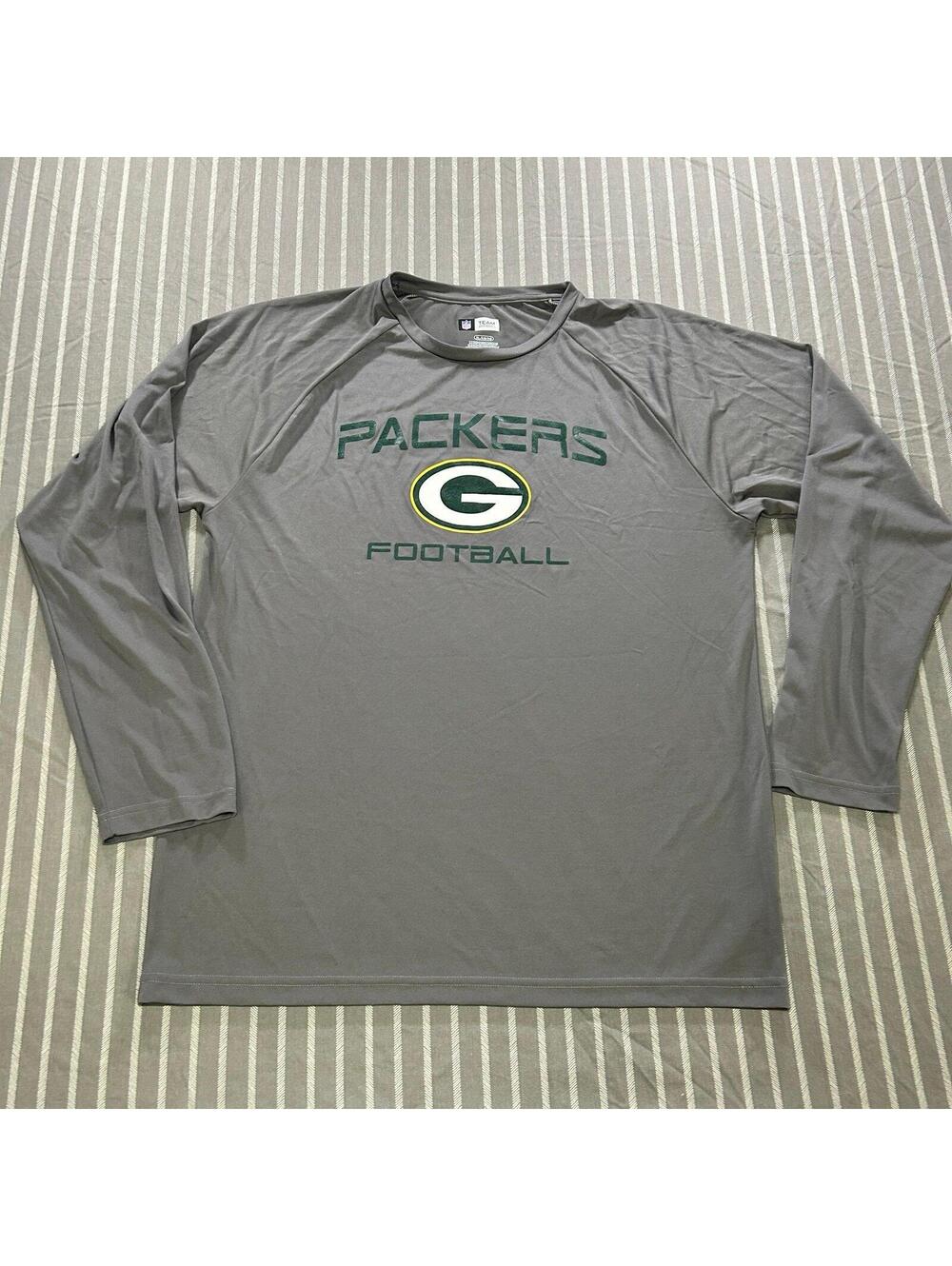 NFL Team Apparel Green Bay Packers Shirt XL Gray